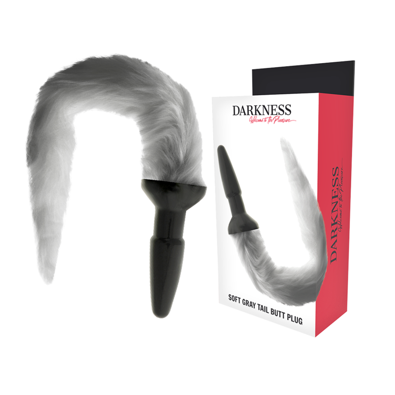 DARKNESS - PLUG ANALE IN SILICONE CON CODA GRIGIA – Tappi anali