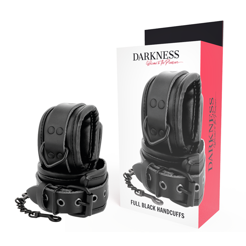 DARKNESS - MANETTE REGOLABILI IN PELLE NERA – Mogli