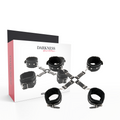 DARKNESS - MANETTE IN PELLE PER PIEDI E MANI NERE – Sistemare le manette