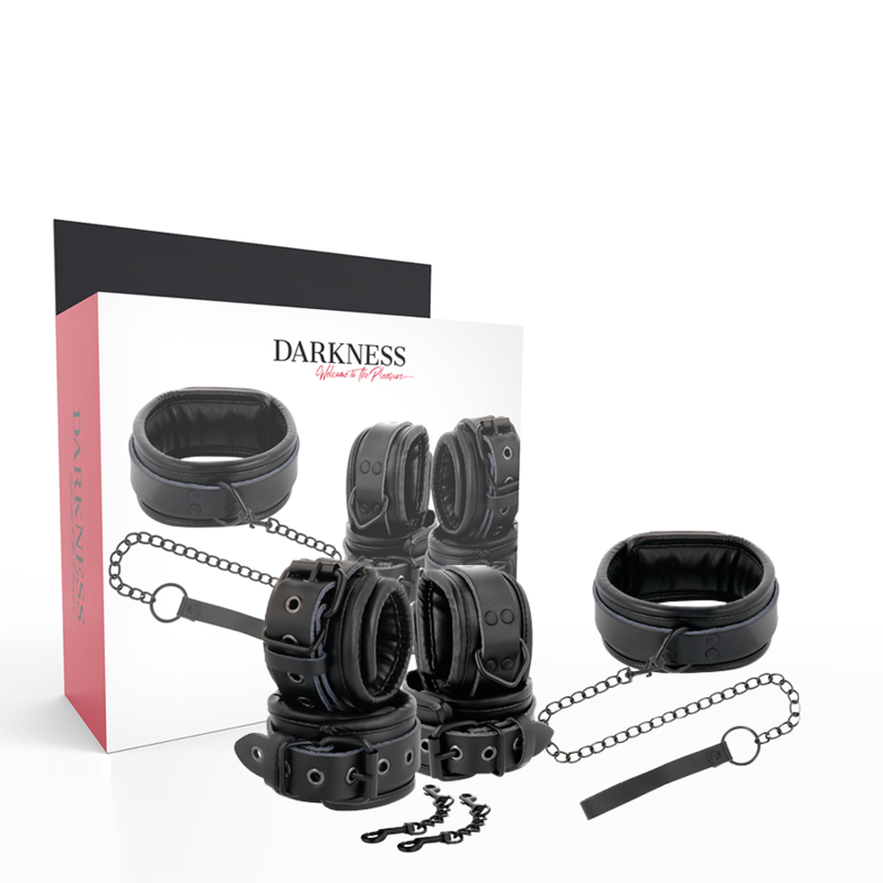 DARKNESS - MANETTE E COLLETTO IN PELLE NERA – Mogli