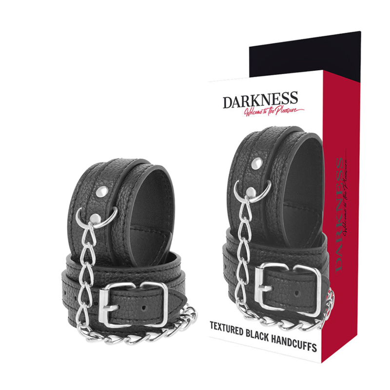 DARKNESS - MANETTE IN PELLE STRUTTURATA NERA – Mogli