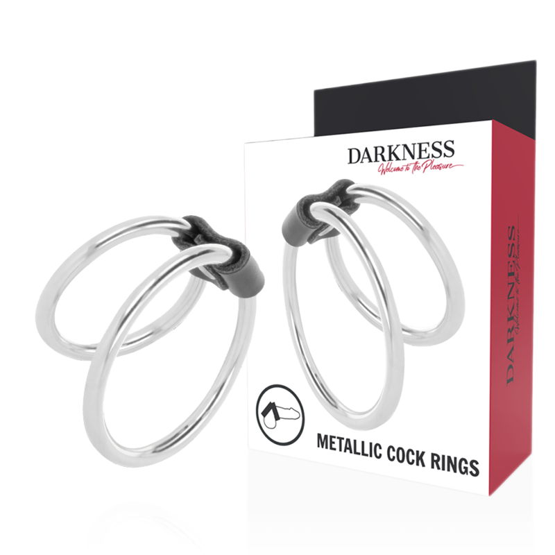 DARKNESS - ANELLO PER PENE DOPPIO IN METALLO – Cockring senza vibrazione