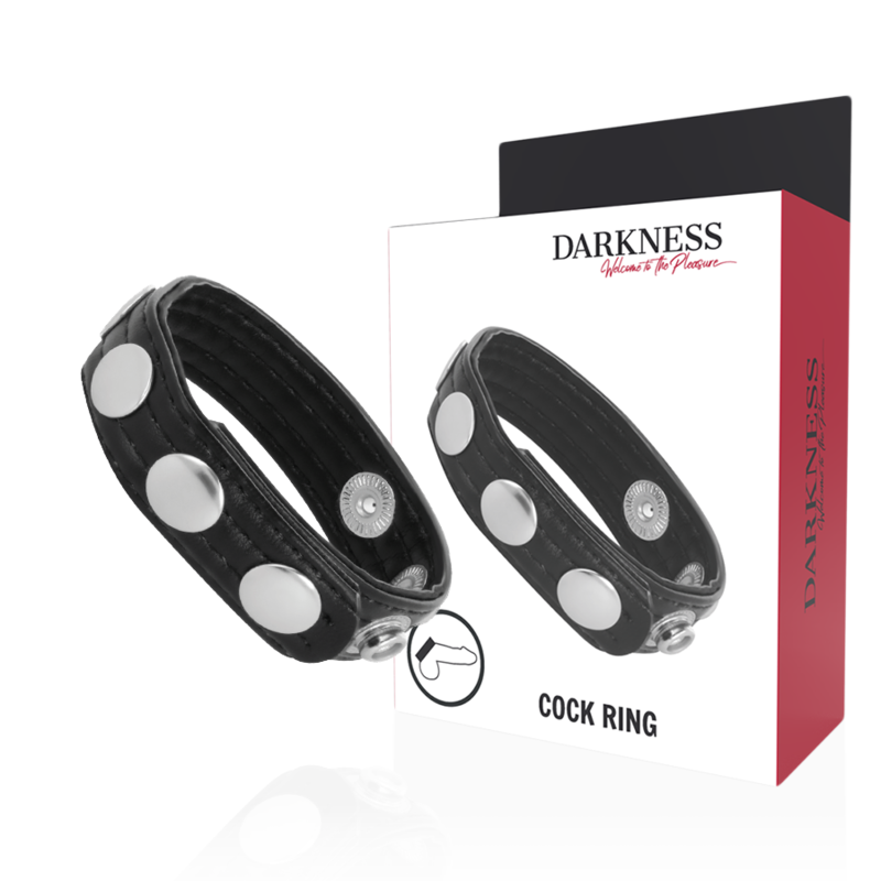 DARKNESS - ANELLO DI EREZIONE IN PELLE – Cockring senza vibrazione