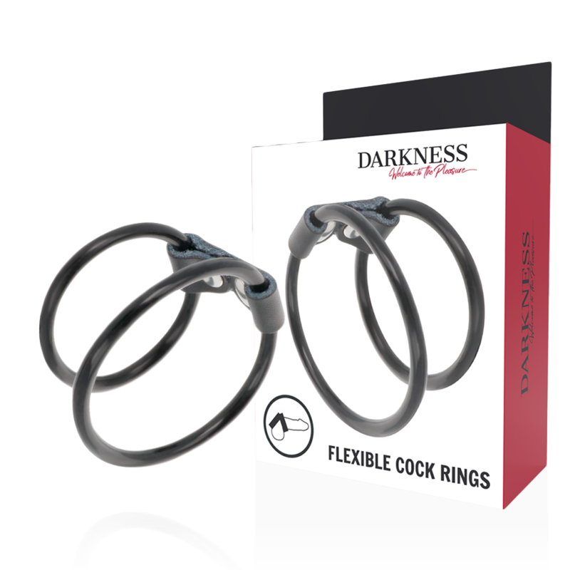 DARKNESS - DOPPIO ANELLO PER PENE FLESSIBILE – Accessori per il pene