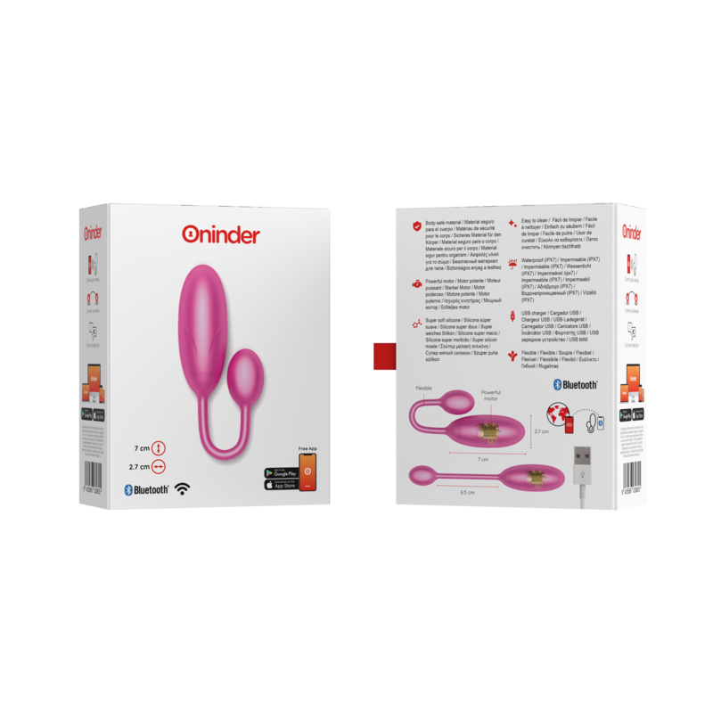 ONINDER - UOVO VIBRANTE DENVER ROSA 7 X 2,7 CM APP GRATUITA – Vibratori con APP – foto 8