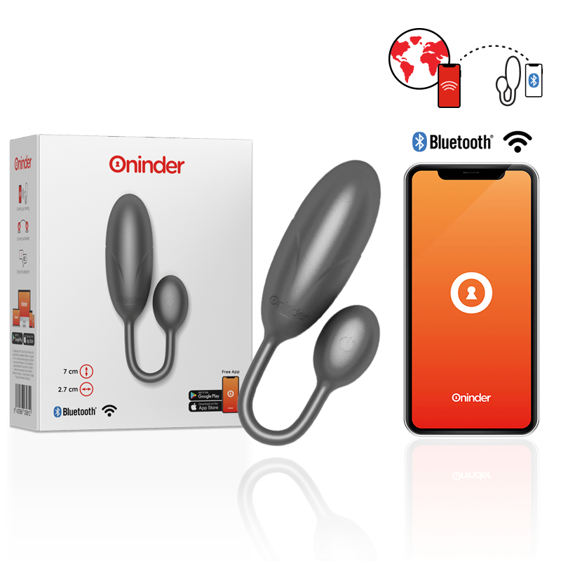 ONINDER - UOVO VIBRANTE DENVER NERO 7 X 2,7 CM APP. GRATUITA – Vibratori con APP