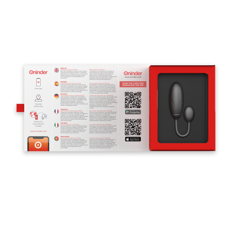ONINDER - UOVO VIBRANTE DENVER NERO 7 X 2,7 CM APP. GRATUITA – Vibratori con APP – foto 7