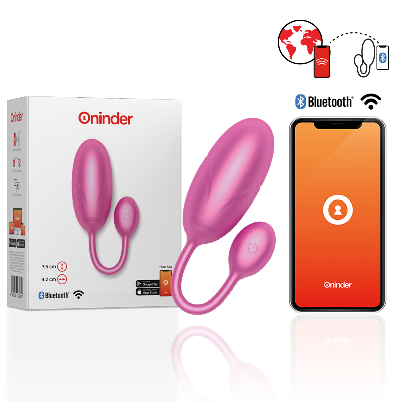 ONINDER - UOVO VIBRANTE TOKYO ROSA 7,5 X 3,2 CM APP GRATUITA – Vibratori con APP
