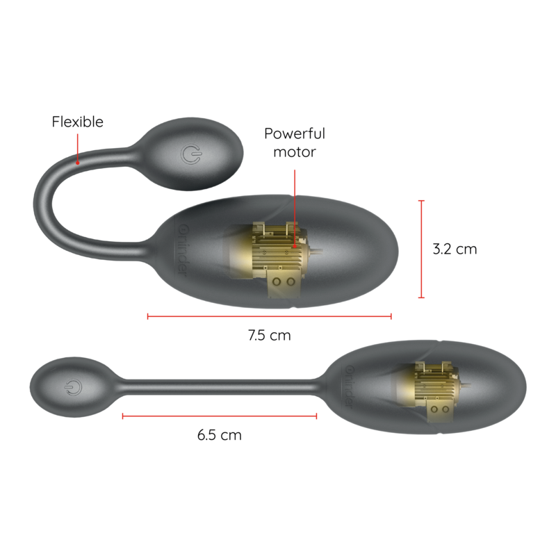 ONINDER - UOVO VIBRANTE TOKYO NERO 7,5 X 3,2 CM APP GRATUITA – Vibratori con APP – foto 3