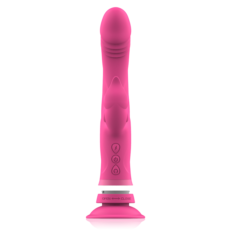 INTENSE - VIBRATORE JULIO RABBIT IN SILICONE ROSA – Vibratori di coniglio – foto 5
