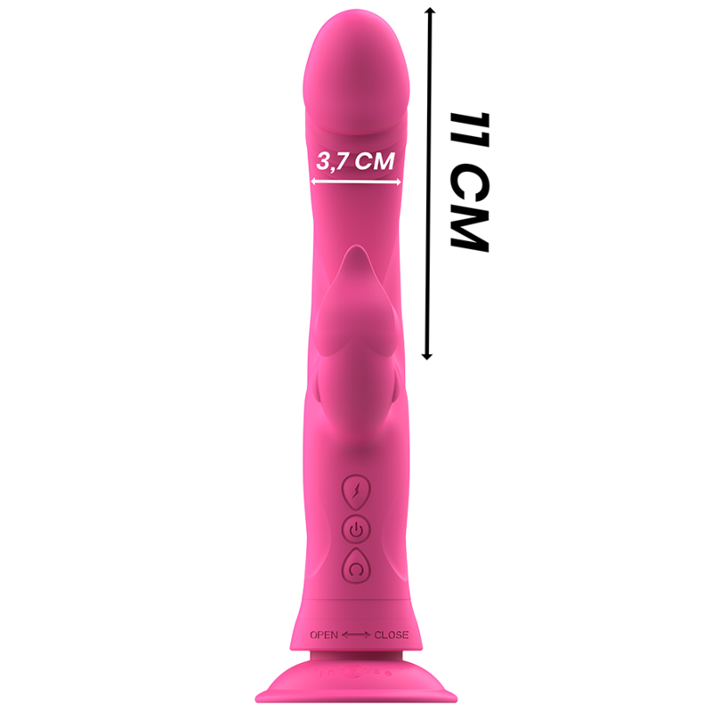 INTENSE - VIBRATORE JULIO RABBIT IN SILICONE ROSA – Vibratori di coniglio – foto 6