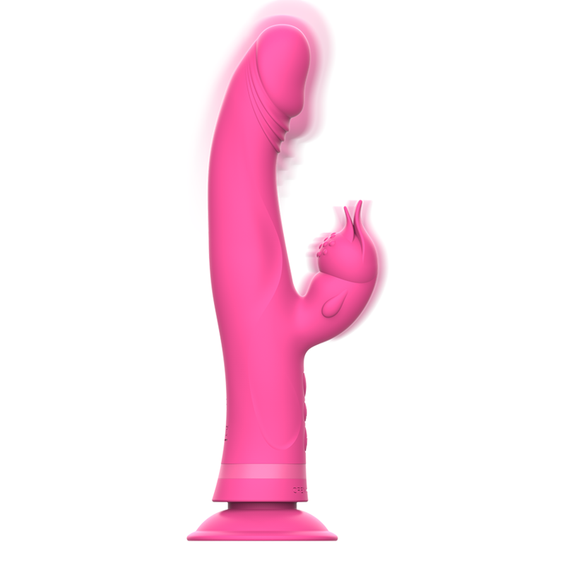 INTENSE - VIBRATORE JULIO RABBIT IN SILICONE ROSA – Vibratori di coniglio – foto 2