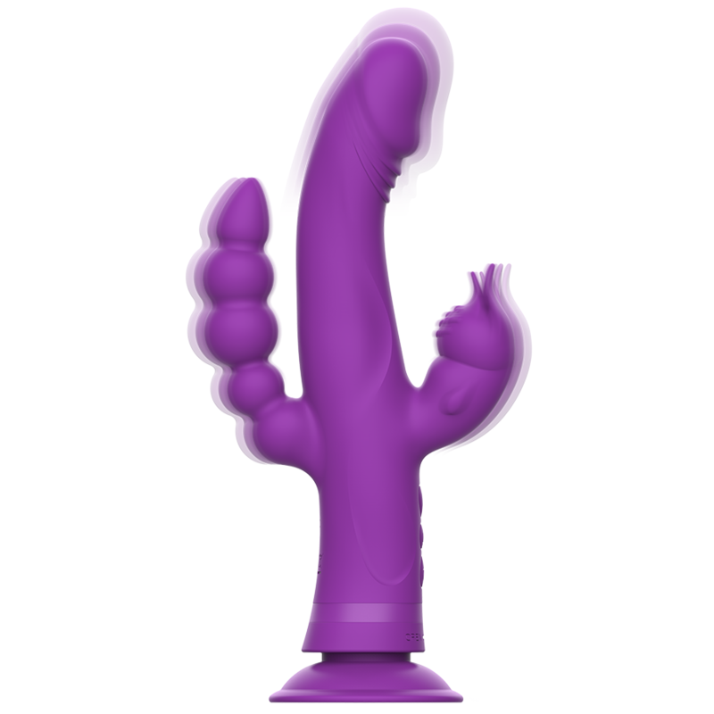 INTENSE - VIBRATORE IN SILICONE CASANOVA RABBIT TRIPLO MOTORE VIOLA – Vibratori di coniglio – foto 2