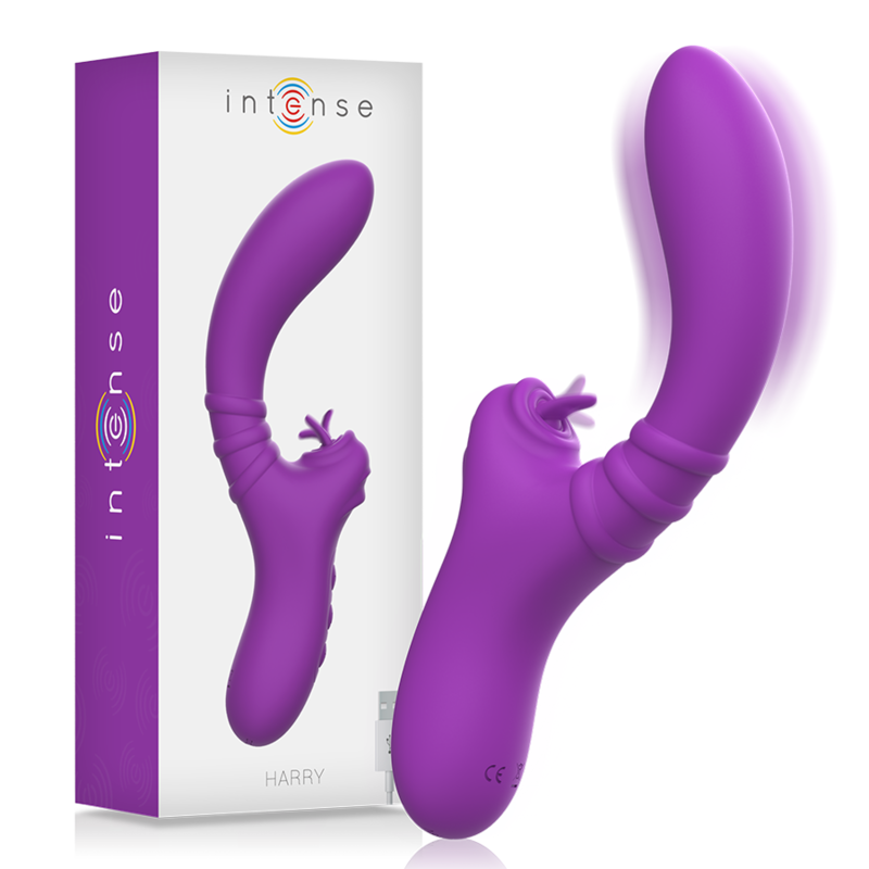 INTENSE - VIBRATORE FLESSIBILE HARRY CON LINGUA VIOLA – Vibratori di coniglio