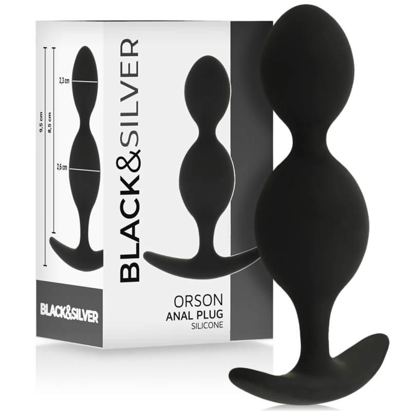BLACK&SILVER - ORSON PLUG IN SILICONE 2 ONDE ANAL 9 CM – Perline anali – foto 2