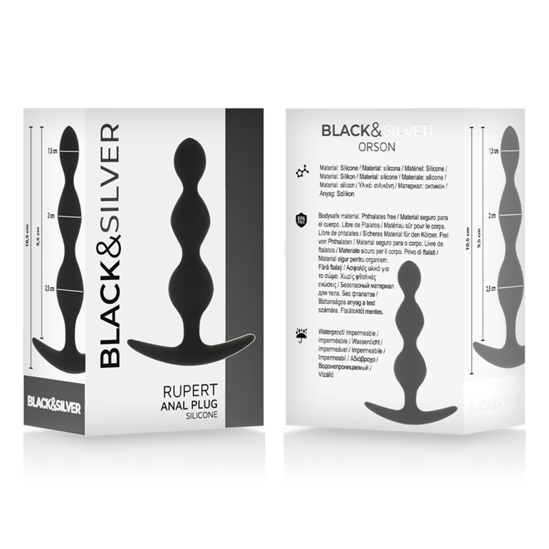 BLACK&SILVER - CATENA PER SFERE ANALI RUPERT 10 CM – Perline anali – foto 5