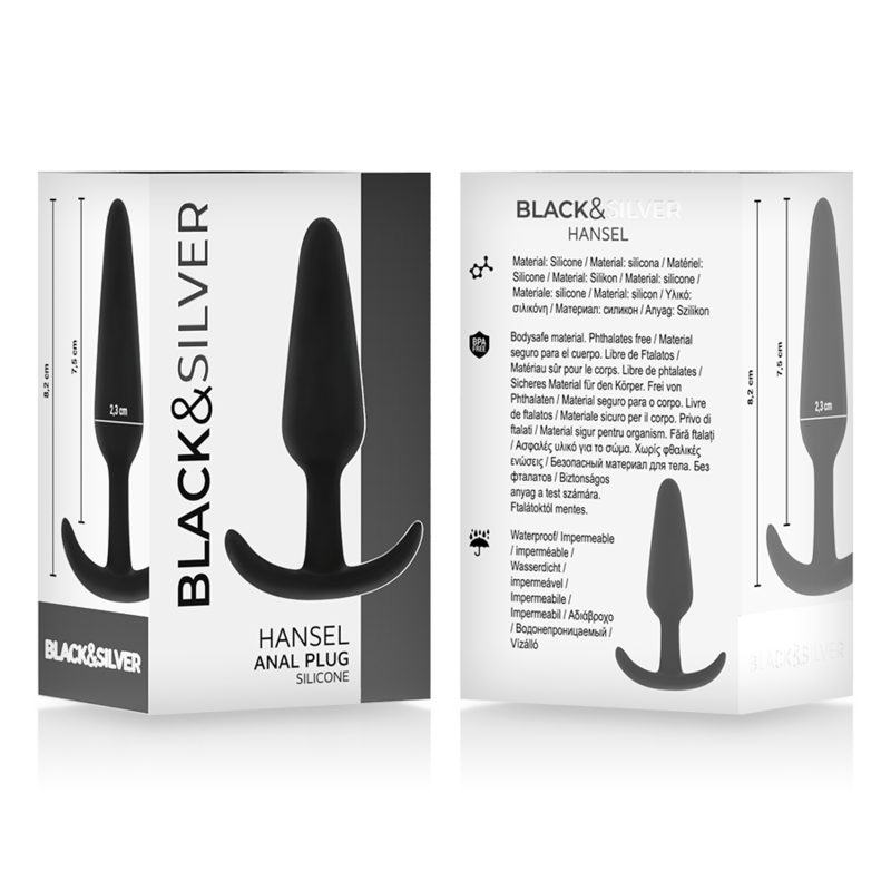 BLACK&SILVER - PLUG ANALE IN SILICONE HANSEL CON MANIGLIA PICCOLO – Tappi anali – foto 5