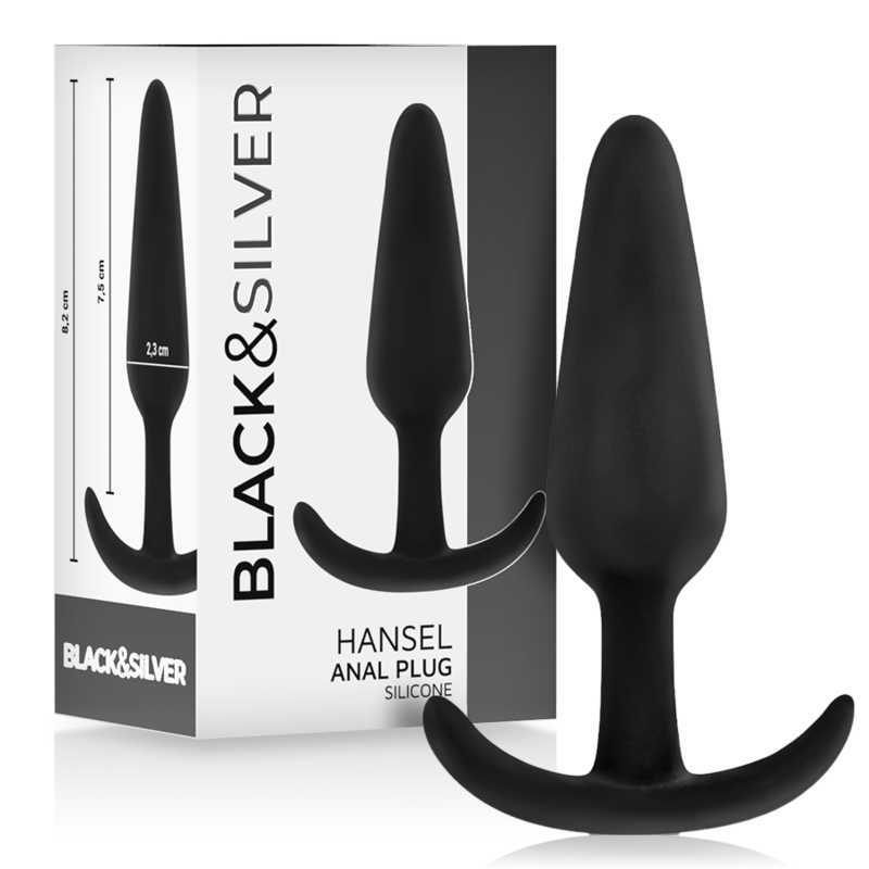 BLACK&SILVER - PLUG ANALE IN SILICONE HANSEL CON MANIGLIA PICCOLO – Tappi anali – foto 2