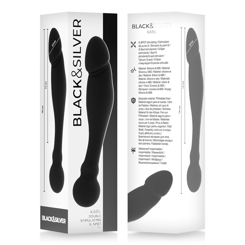 BLACK&SILVER - DILDO STIMOLANTE DEL PUNTO G KARL 18 CM – Dildo anali – foto 5