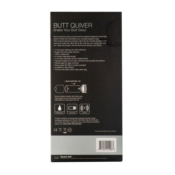 ROCKS-OFF - STIMOLATORE BUTT QUIVER P-POINT 7 VELOCIT NERO – Vibratori anali – foto 3