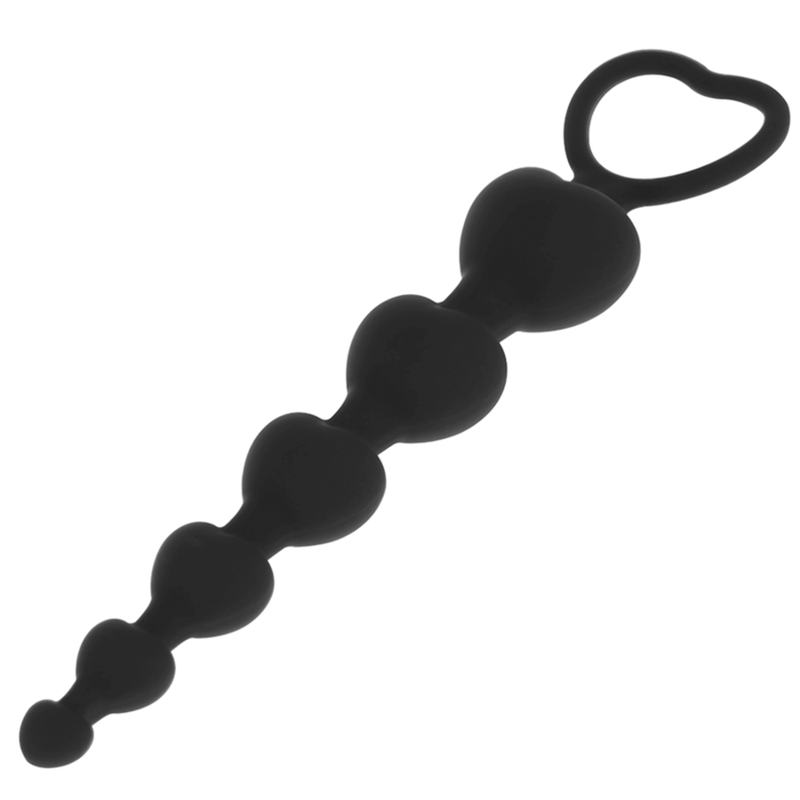 BLACK&SILVER - MILA ANALE CATENA DI CUORI 18 CM – Perline anali