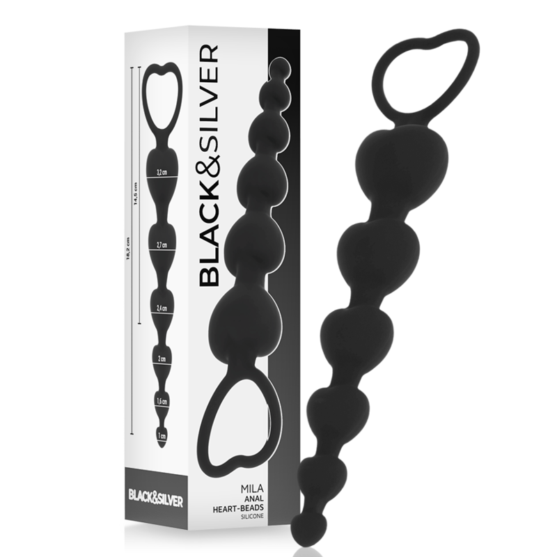 BLACK&SILVER - MILA ANALE CATENA DI CUORI 18 CM – Perline anali – foto 2