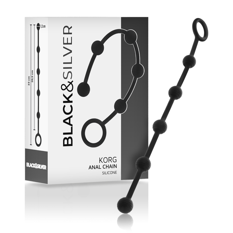 BLACK&SILVER - KORG ROSARIO ANALE INIZIAZIONE IN SILICONE 21 CM – Perline anali – foto 2