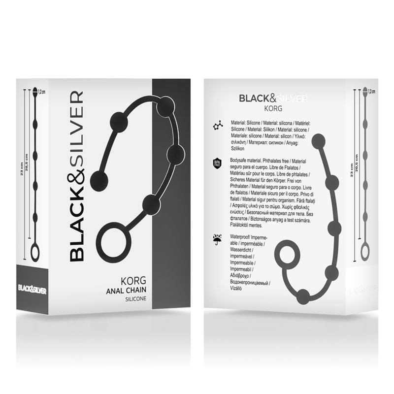BLACK&SILVER - KORG ROSARIO ANALE INIZIAZIONE IN SILICONE 21 CM – Perline anali – foto 4
