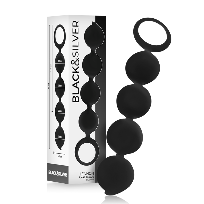 BLACK&SILVER - ROSARIO ANALE LENNON 4 SFERE IN SILICONE 15 CM – Perline anali – foto 2