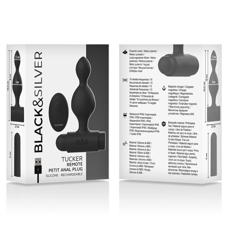 BLACK&SILVER - TELECOMANDO TELECOMANDO CON PLUG ANALE IN SILICONE PICCOLO TUCKER – Telecomando – foto 6
