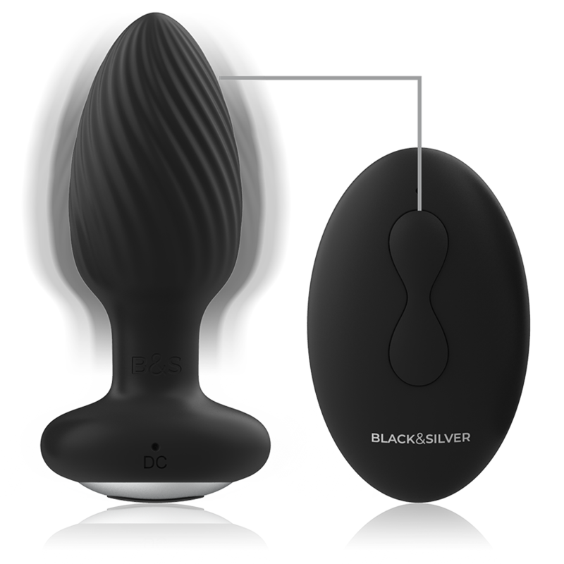 BLACK&SILVER - TELECOMANDO ROTATORE ANALE IN SILICONE CON TAPPO POZZETTI – Telecomando – foto 3