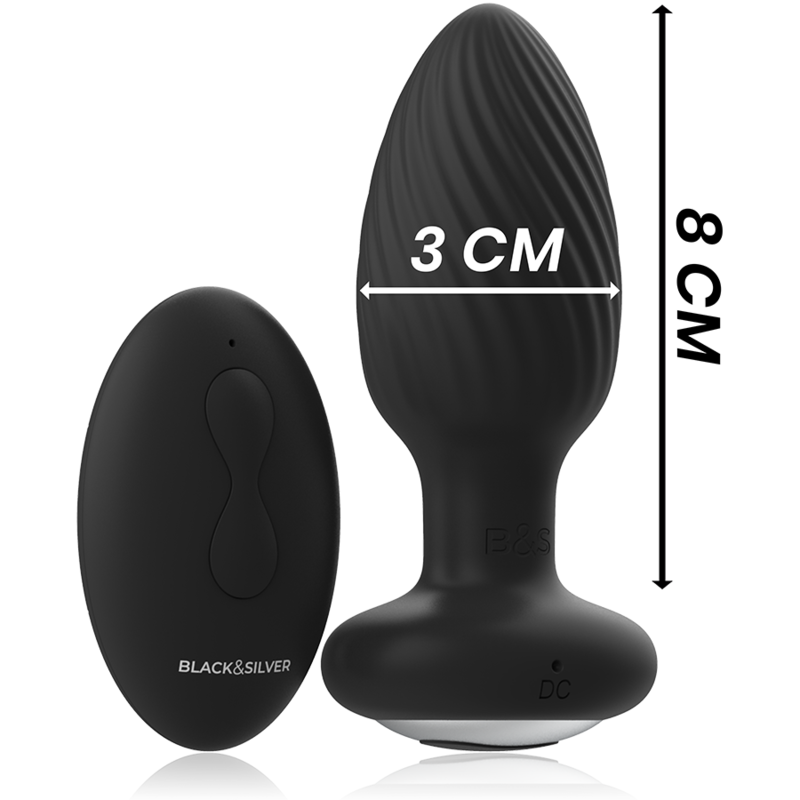 BLACK&SILVER - TELECOMANDO ROTATORE ANALE IN SILICONE CON TAPPO POZZETTI – Telecomando – foto 4