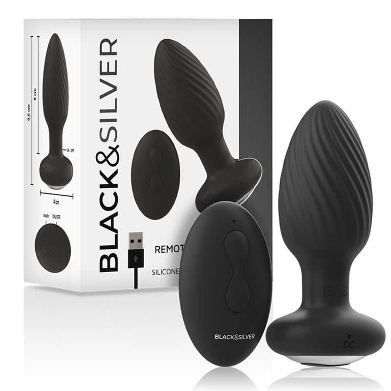 BLACK&SILVER - TELECOMANDO ROTATORE ANALE IN SILICONE CON TAPPO POZZETTI – Telecomando – foto 2