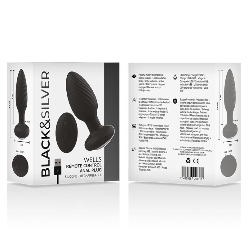BLACK&SILVER - TELECOMANDO ROTATORE ANALE IN SILICONE CON TAPPO POZZETTI – Telecomando – foto 5