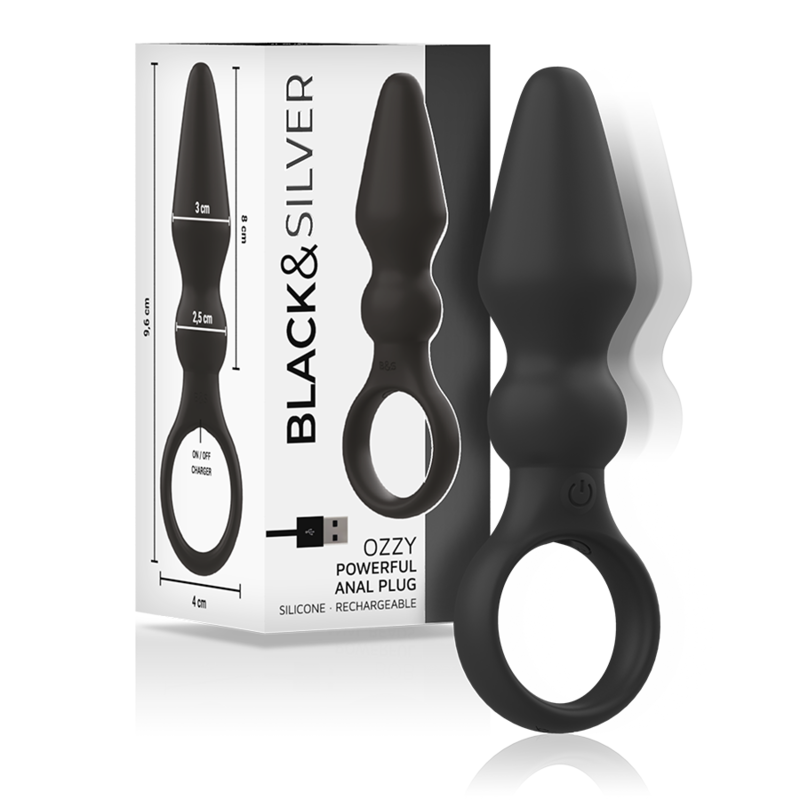 BLACK&SILVER - POTENTE PLUG ANALE IN SILICONE OZZY – Tappi anali