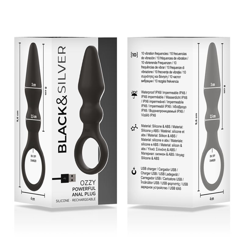 BLACK&SILVER - POTENTE PLUG ANALE IN SILICONE OZZY – Tappi anali – foto 5