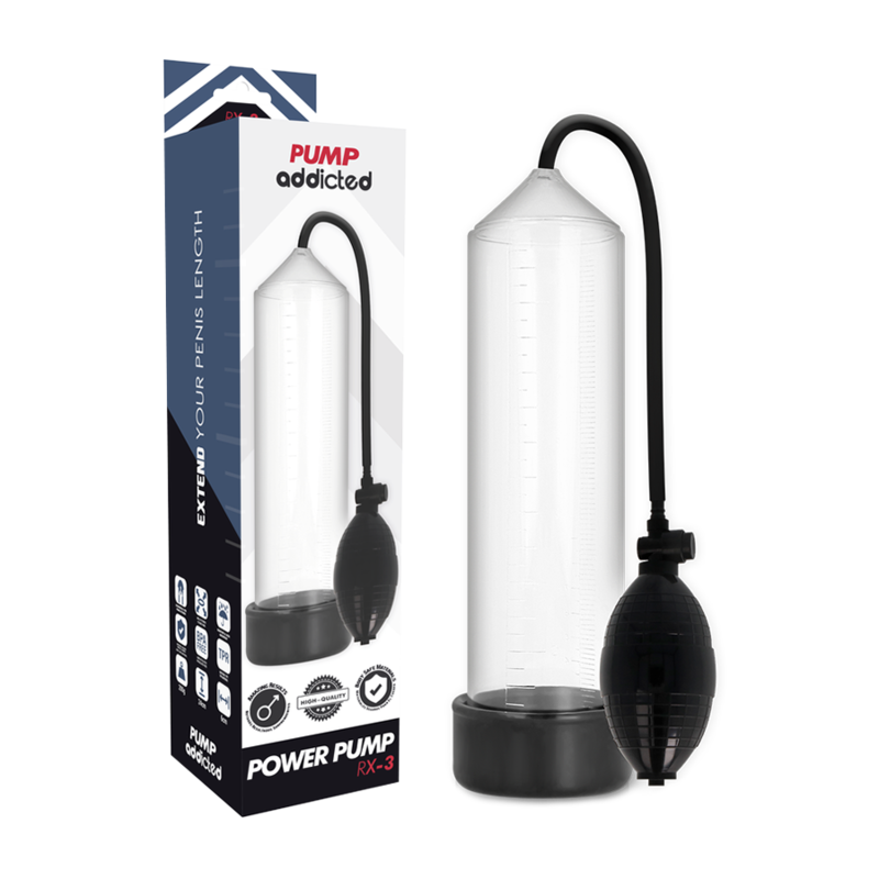 PUMP ADDICTED - RX3 TRASPARENTE – Pompa per l'ingrandimento del pene