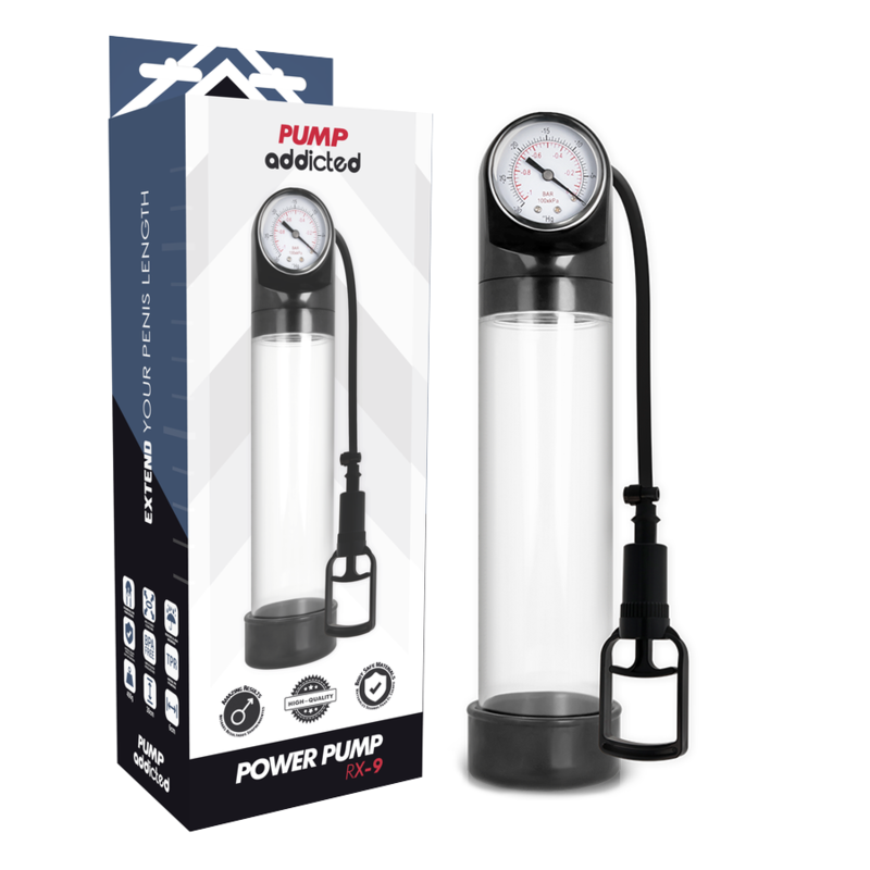 PUMP ADDICTED - POMPA DI EREZIONE TRASPARENTE RX9 – Pompa per l'ingrandimento del pene