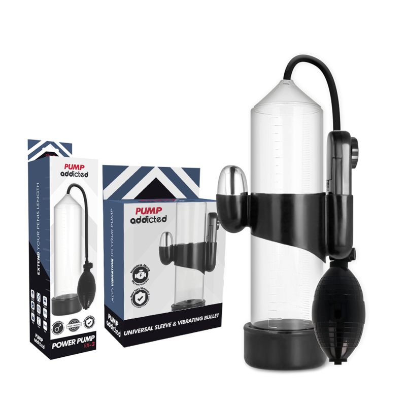 PUMP ADDICTED - VIBRATORE TRASPARENTE RX3 – Pompa per l'ingrandimento del pene – foto 2