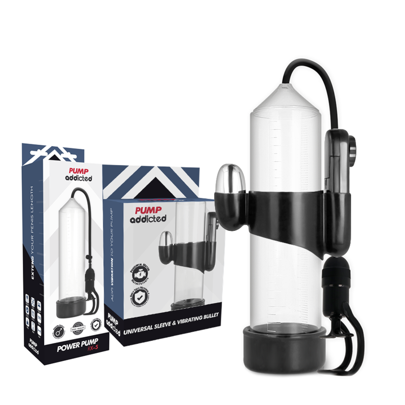 PUMP ADDICTED - VIBRATORE TRASPARENTE RX5 – Pompa per l'ingrandimento del pene – foto 2