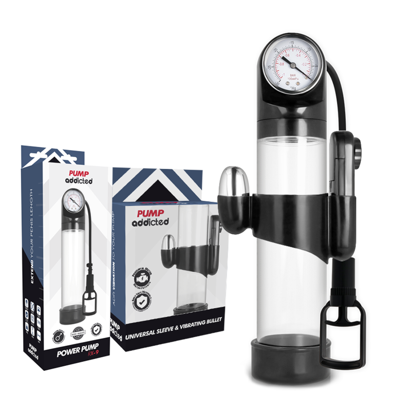 PUMP ADDICTED - POMPA PER EREZIONE TRASPARENTE RX9 CON VIBRATORE – Pompa per l'ingrandimento del pene – foto 2