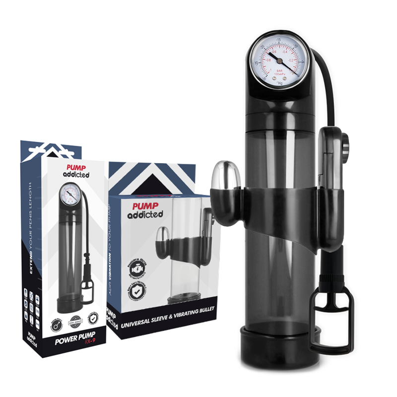 PUMP ADDICTED - POMPA PER L'EREZIONE RX9 NERA CON VIBRATORE – Pompa per l'ingrandimento del pene – foto 2