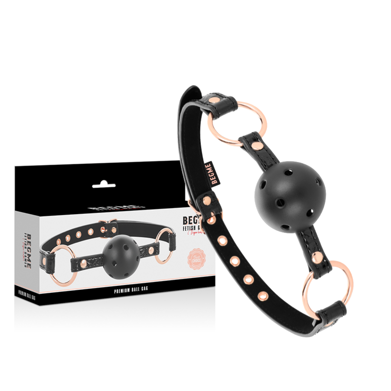 BEGME - BLACK EDITION BALL GAG VEGAN IN PELLE – Mascelle – foto 2