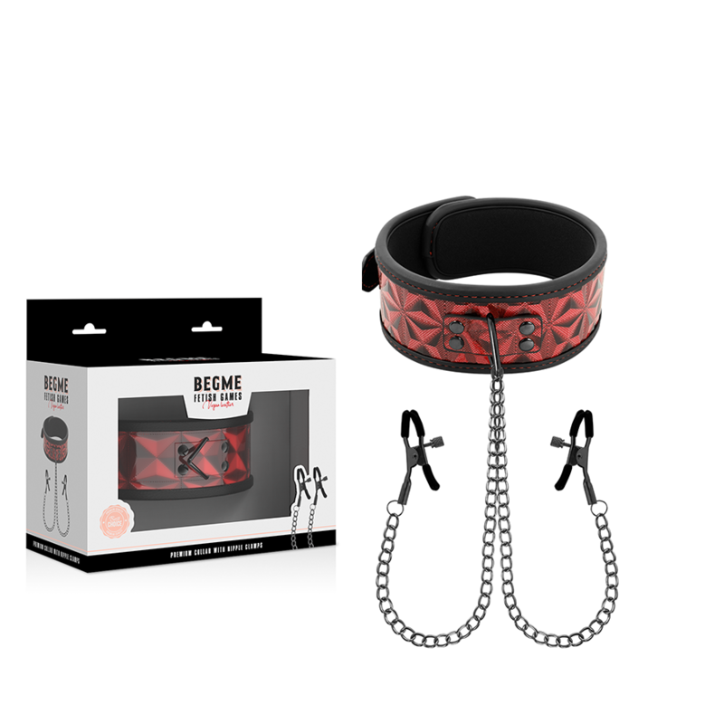 BEGME - COLLETTO RED EDITION CON MORSETTI PER CAPEZZOLI CON FODERA IN NEOPRENE – Collane – foto 2