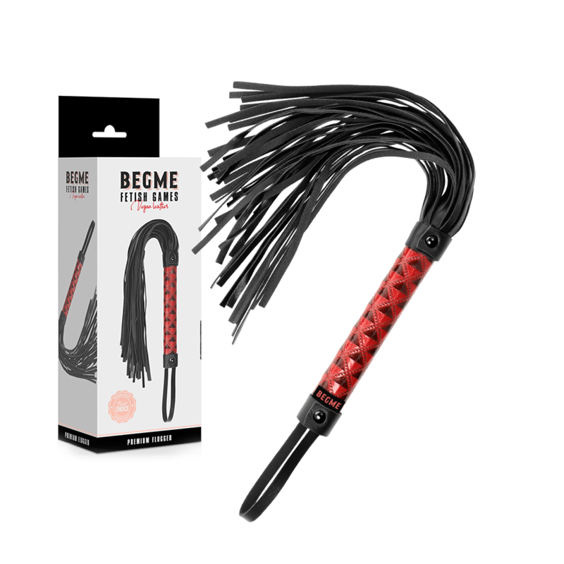 BEGME - FLOGGER IN PELLE VEGANA EDIZIONE ROSSA – Fruste BDSM – foto 2
