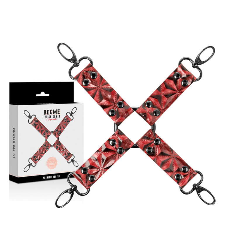 BEGME - CRAVATTA DI MAIALE IN PELLE VEGANA PREMIUM EDIZIONE ROSSA – Sistemare le manette – foto 2