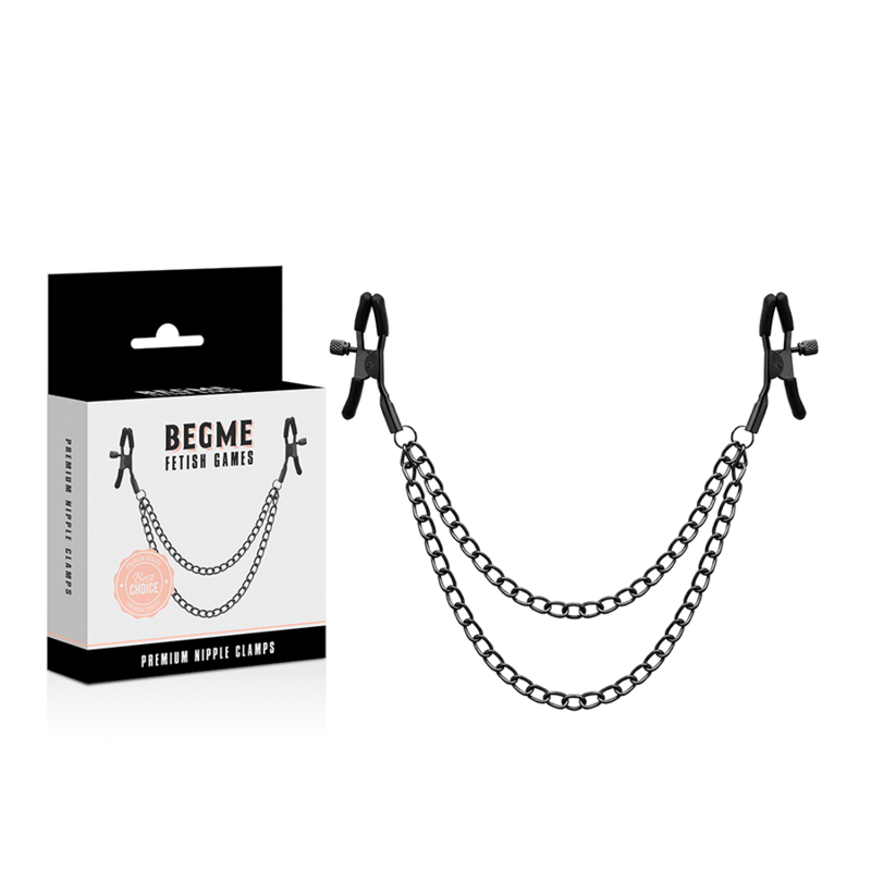 BEGME - CLIP PER CAPEZZOLI RED EDITION CON CATENA – Morsetti per capezzoli per sadomasochismo – foto 2