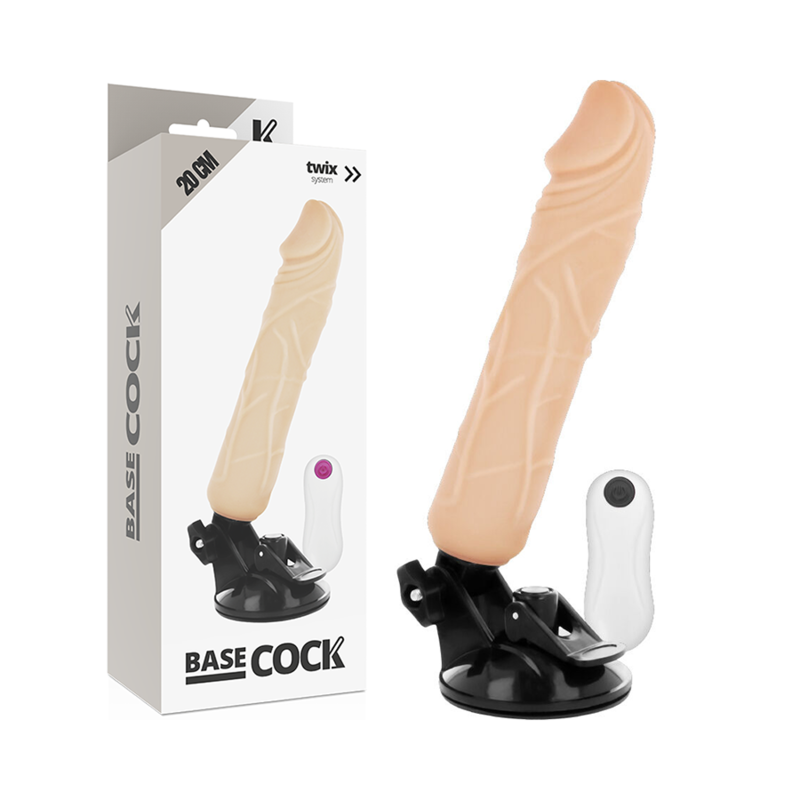 BASECOCK - VIBRATORE REALISTICO TELECOMANDO FLESH 20 CM -O- 4 CM – Telecomando