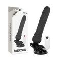 BASECOCK - VIBRATORE REALISTICO TELECOMANDO NERO 19.5 CM -O- 4 CM – Telecomando