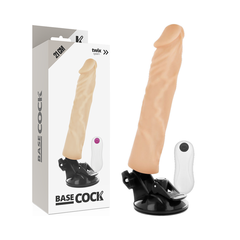 BASECOCK - VIBRATORE REALISTICO TELECOMANDO NATURALE 21 CM -O- 4 CM – Telecomando